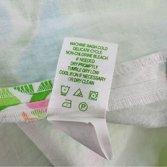 Lilly Pulitzer Ollie Dress in Elephant Ears Green Pink Size 00 Spaghetti Strap - Picture 10 of 11